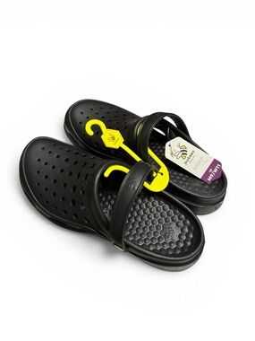 Joybee Black Slip-On Unisex Clog Mules with Back Strap